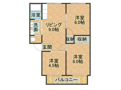 サンハイツ(3DK/2階)の間取り写真