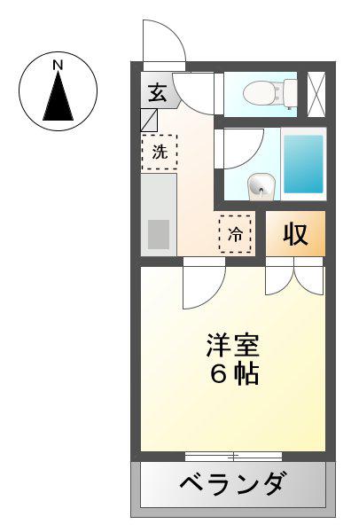 リハイムムラセ(1K/2階)の間取り写真