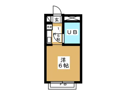 キソービクトリア自由が丘(ワンルーム/4階)の間取り写真