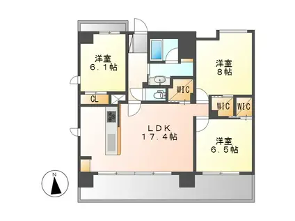 シュライン樹館(3LDK/11階)の間取り写真