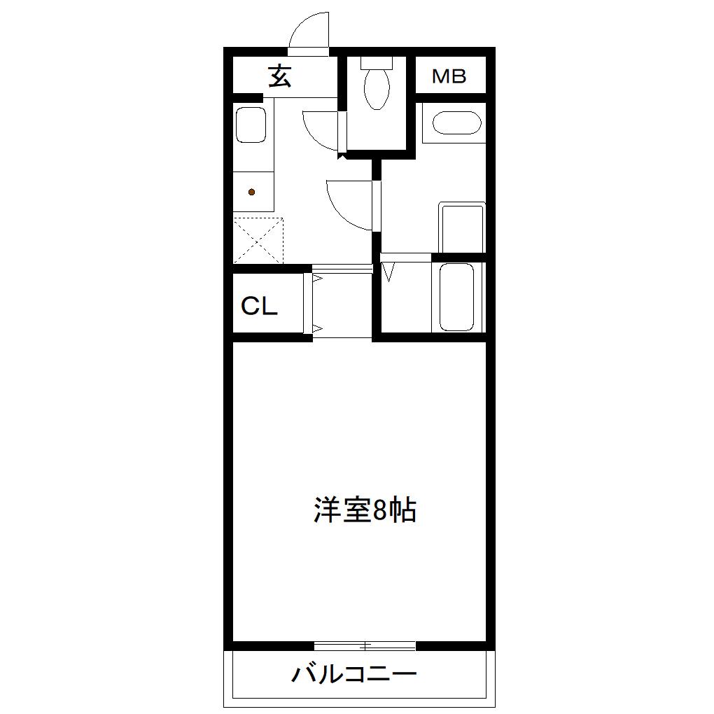 コーポ司(1K/1階)の間取り写真