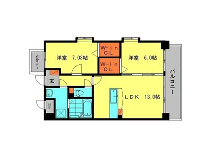 ラ・フレーズ(2LDK/2階)の間取り写真