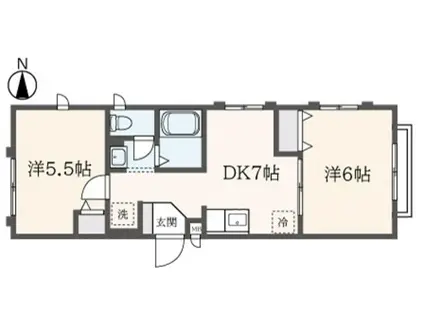 メゾン・エスプリ(2DK/1階)の間取り写真