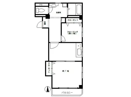 ヴィラ大橋(2DK/5階)の間取り写真