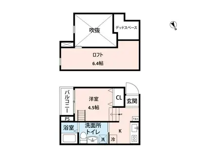 LUNA北巽STA(ワンルーム/2階)の間取り写真