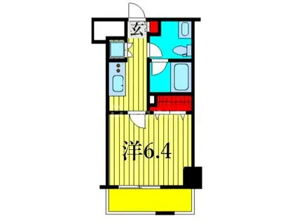 プレール・ドゥーク東京イースト IV RIVER SIDE(1K/2階)の間取り写真