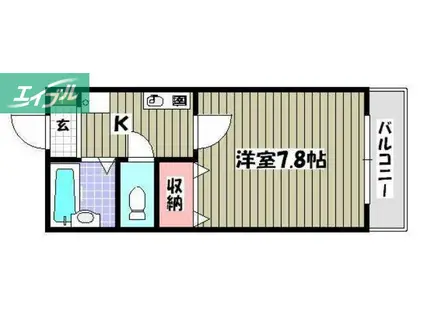 ラフィーネ美津屋(1K/3階)の間取り写真