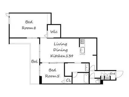 エクセレントガーデンヒルズA棟(2LDK/1階)の間取り写真