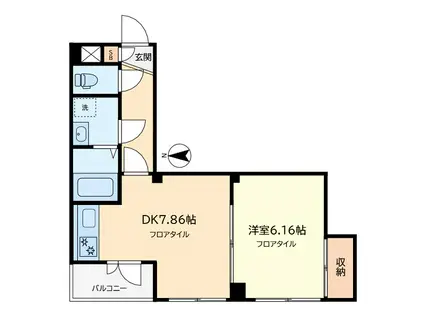 グレース(1DK/2階)の間取り写真