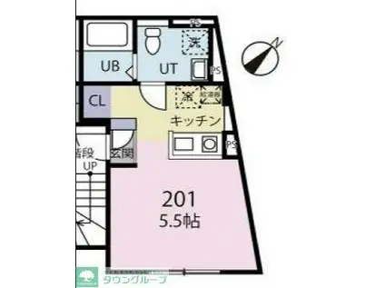 NOBLISS中野(ワンルーム/3階)の間取り写真