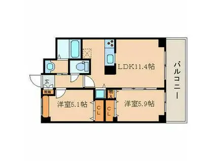 ガーデンコート碑文谷(2LDK/4階)の間取り写真