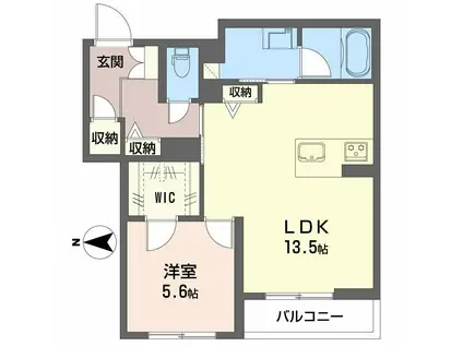 シャーメゾン フェリーチェ 一部子育てグリーン(1LDK/3階)の間取り写真
