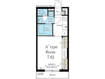 リブリ・COMFORT龍馬II(1K/2階)の間取り写真