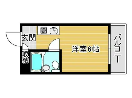 カイザ92(ワンルーム/1階)の間取り写真