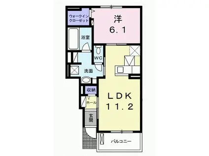 アメニティカスガVIII(1LDK/1階)の間取り写真