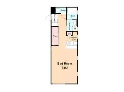 アルファ中央(ワンルーム/1階)の間取り写真