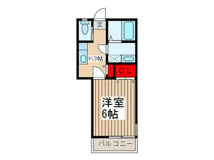 グレイス・ウッド(1K/1階)の間取り写真