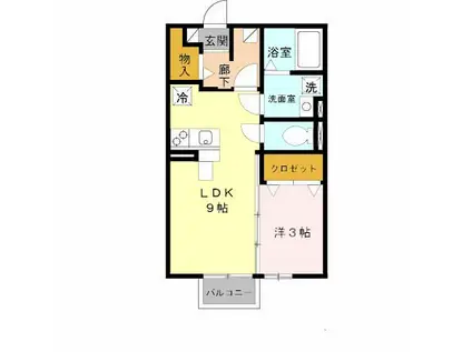 パークハイム(1LDK/2階)の間取り写真