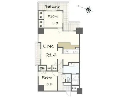 アーク尾道(2LDK/10階)の間取り写真