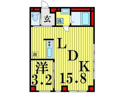 GRAFFITI NISHIARAI(1LDK/3階)の間取り写真