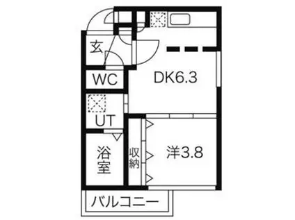 BLANC BONHEUR SOEN(1DK/3階)の間取り写真