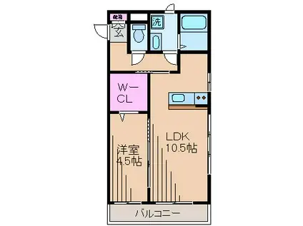 マレアガーデン新横浜A(1LDK/2階)の間取り写真