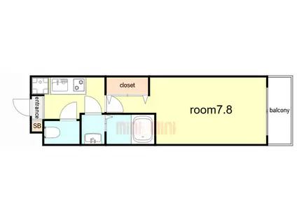 AILE御影塚町(1K/2階)の間取り写真