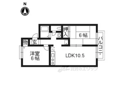 TタウンB棟(2LDK/1階)の間取り写真