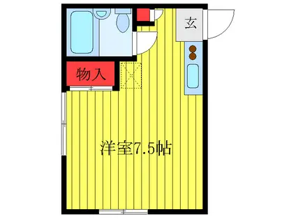 ベルジュA(ワンルーム/1階)の間取り写真