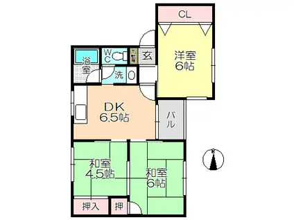ハイツKTI(3DK/2階)の間取り写真