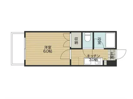 ヨーロピア高麗(1K/4階)の間取り写真