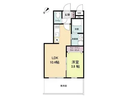 LIVECASA高宮(1LDK/1階)の間取り写真