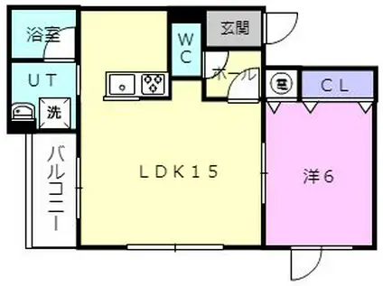 VIVACE(1LDK/2階)の間取り写真