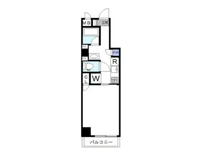 ディアレイシャス港区海岸(1K/3階)の間取り写真