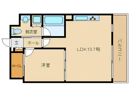 ヴェヌスタ(1LDK/2階)の間取り写真