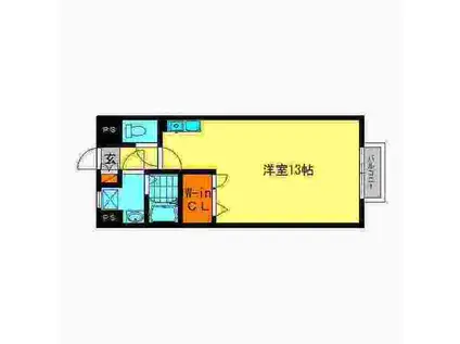 サンクレージュIV(ワンルーム/2階)の間取り写真