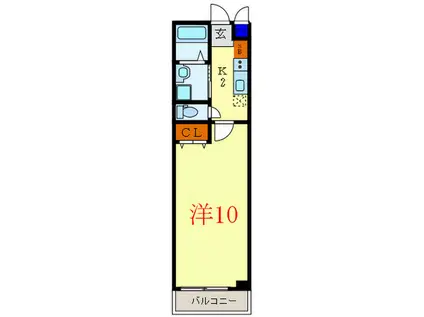 MERGE一条通(1K/3階)の間取り写真