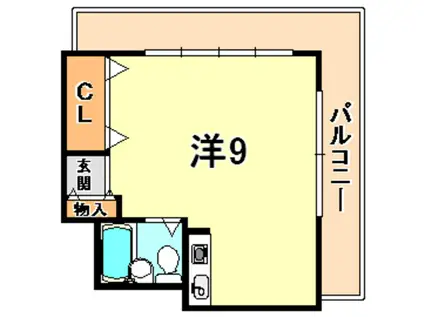 グランディア篠原弐番館(ワンルーム/2階)の間取り写真