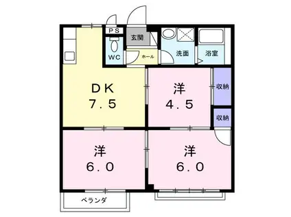 ソル・グランデ(3DK/2階)の間取り写真