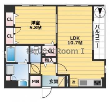 シェーンブルン(1LDK/2階)の間取り写真