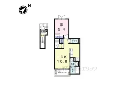 リバーサイド下田(1LDK/2階)の間取り写真