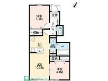 リーブルファイン志木上宗岡II(2LDK/1階)の間取り写真