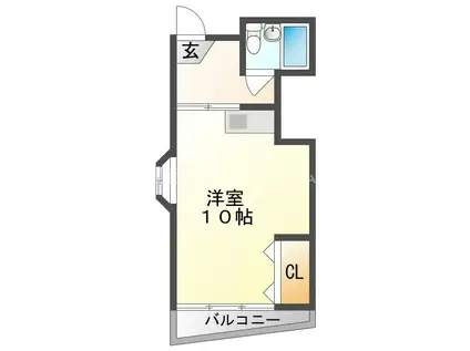 城垣マンション(ワンルーム/1階)の間取り写真