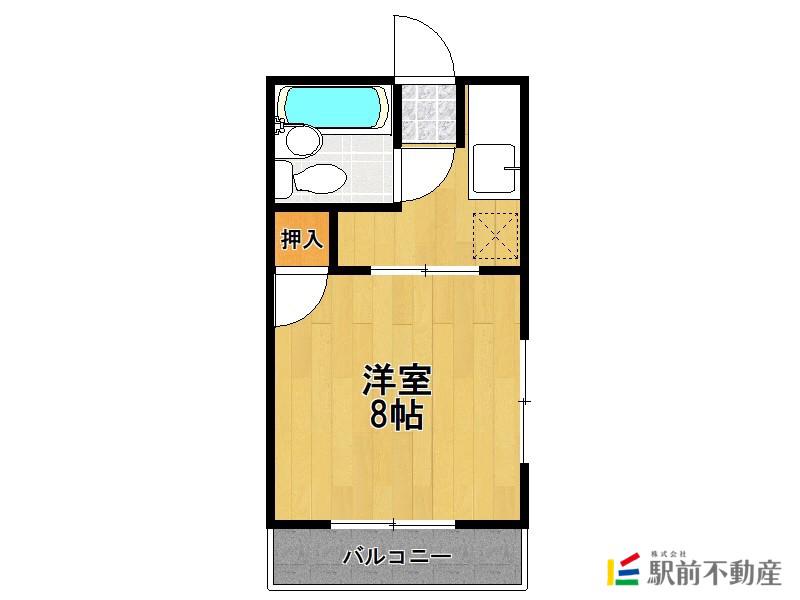 そよ風参番館(1K/2階)の間取り写真