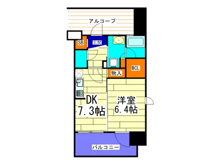 エステムプラザ福島ジェネル(1DK/9階)の間取り写真