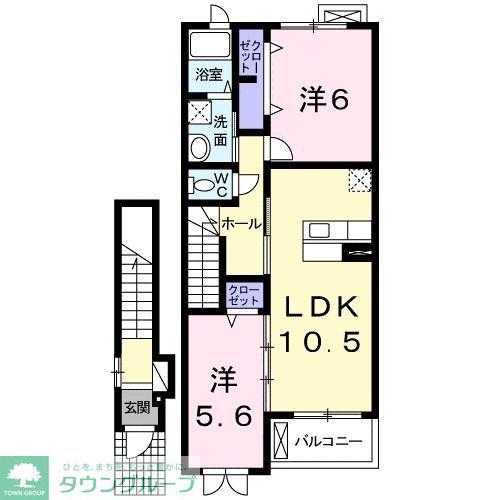 アルバシエロI(2LDK/2階)の間取り写真