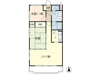 ベルフォーレ弐番館(2LDK/1階)の間取り写真