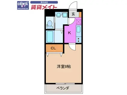 ZERO3(1K/3階)の間取り写真