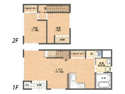 コーポ伊澤(2LDK/2階)の間取り写真