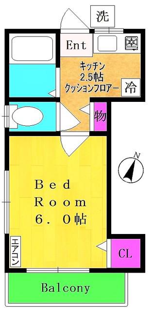 久川ハウス(1K/2階)の間取り写真